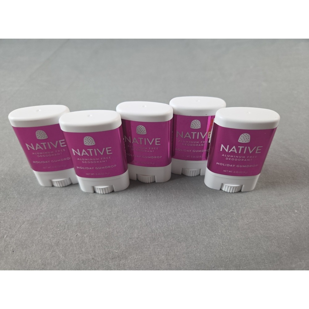Native Deodorant Holiday Gumdrop 0.35 oz each Pack of 5 NEW Aluminum Free